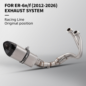 Sistema de Escape Completo para Motocicleta <span class=keywords><strong>ER6N</strong></span> ER6F Versys 650 Z650 Ninja650 2012-2026, Modificación de Escape, Silenciador de 51 mm con DB Killer - Product Image 2