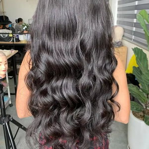 ผมต่อจากผมมนุษย์บริสุทธิ์100% ธรรมชาติวิกผมหยักศกแบบทอเส้นเดียวไม่ผ่านกระบวนการผมลอนสไตล์-คลื่นน้ำธรรมชาติ - Product Image 1