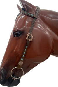 Ensemble de décrochage de tête et de collier de poitrine de nouvelle conception avec des ensembles de décrochage de tête occidentale de rênes pour l'équitation léger fait par le cuir de vache - Product Image 5