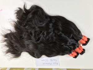 ผมต่อจากผมมนุษย์ผมคนเวียดนามคลื่นบริสุทธิ์สีดำบริสุทธิ์50ซม. คุณภาพสูงสองเท่า - Product Image 4