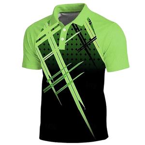 Camiseta Deportiva a Rayas para Hombre, Camiseta de Golf de Manga Corta, Ropa Deportiva Informal de Verano, Secado Rápido, Estampado 3D, Jersey 100% Poliéster - Product Image 4