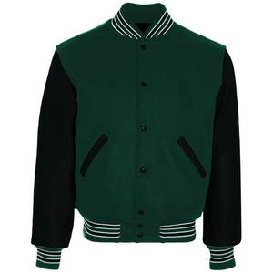 Veste universitaire pour hommes manches en cuir véritable et laine mélangée Letterman Boys College Varsity Jackets XS-5XL - Product Image 5