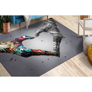 Tapis Love Hand Graffiti : Tapis d'appoint lavable en machine, tapis en chenille - Product Image 4