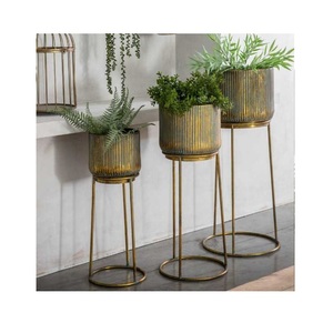 Modern Silver Polished Big Flower <b>Planters</b> Handmade Galvanized <b>Planter</b> with stand Garden Supplies Garden Home Decor - Product Image 6