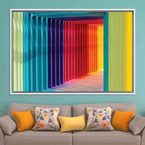 Arte Mural Hipnótico: Lienzo Impreso con Vibrante Efecto 3D Colorido, Lienzo con Marco Blanco - Product Image 1