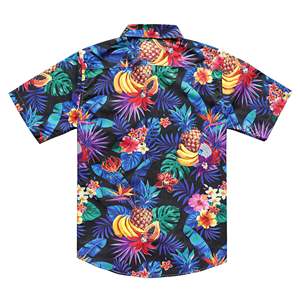 Chemise hawaïenne pour homme à manches courtes, imprimé floral tropical, popeline respirante 100% coton, écologique, séchage rapide, chemise de vacances - Product Image 2