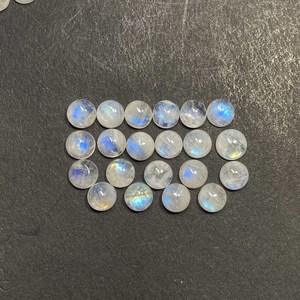 Cabochon de pierre de lune arc-en-ciel naturel rond pierre précieuse en vrac 5-10 MM 50 CT pierre de haute qualité - Product Image 1