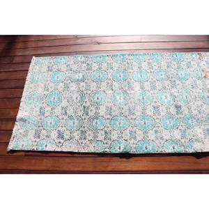 พรมตุรกีวินเทจขนาด 2.8x10.9 ฟุต, พรมปูพื้น, พรมขนสัตว์สีน้ำเงิน - Product Image 5