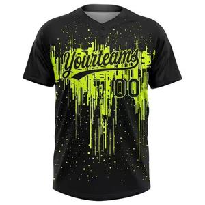 Camiseta de béisbol de diseño original con estampado digital de malla de poliéster con cuello en V camiseta cosida con logotipo personalizado nombre hombres camiseta de béisbol - Product Image 2
