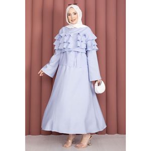 Ensemble jupe à volants superposés bleu ciel avec haut en crêpe - Product Image 3