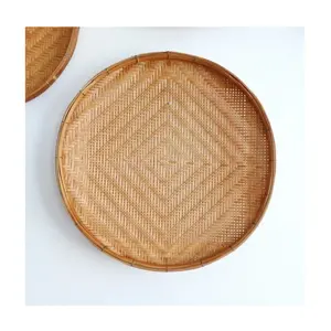 Cesta de bambú única de Vietnam para decoración, vaporera de bambú de alta calidad para cesta de cocina de alimentos