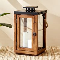 Farol de Madera de Lujo de la India, Diseño Moderno, Hecho a Mano, Ecológico, Decoración para el Hogar, Luz Aromática para Mejorar el Ambiente, Decorativo