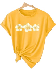 Camiseta de mujer de verano de manga corta con estampado de plumas, diseño de pájaro, moda femenina - Product Image 2