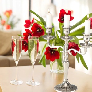 Unique Design Aluminum 3-Arm Silver Plated Eco-Friendly Handmade <b>Candelabra</b> for Home Wedding Christmas Tabletop Decoration - Product Image 4