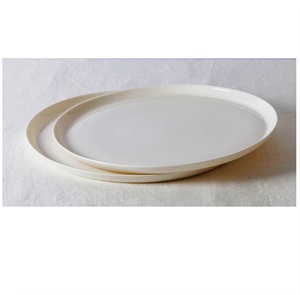 Assiettes en céramique blanches ternes de 7 pouces faites à la main bols ustensiles de cuisine et vaisselle plaqués brillants - Product Image 2