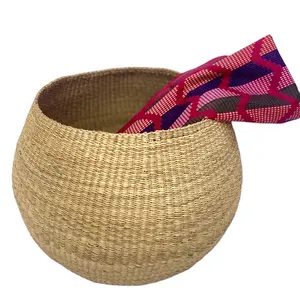 批发商高品质畅销圆形海草编织地板篮，用于储存和洗衣篮越南制造