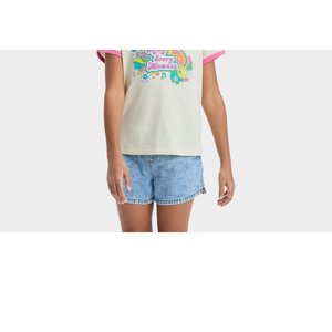 T-shirt Ringer Bianca a Maniche Corte da Ragazza Cat Jack, Taglia XXL, in Morbido Cotone Jersey, Stampa Western alla Moda per Primavera Autunno - Product Image 3