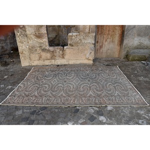 Alfombra turca Vintage clásica Beige marrón 6,2x8,8 pies área grande lana látex respaldo patrón de retazos para pasillo dormitorio lado - Product Image 4