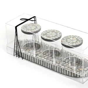 MOP Work scatola di caramelle in legno con coperchi forma e dimensioni personalizzate barattoli di cioccolato fatti a mano barattolo dolce da tavolo di forma rotonda con vassoio