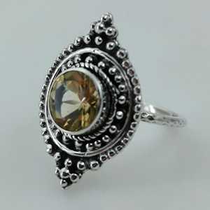 Navya <b>Craft</b> Handmade 925 Sterling Silver <b>Ring</b> Natural Citrine November Birthstone Cut Stone Size 4/14 for Christmas Gift - Product Image 2