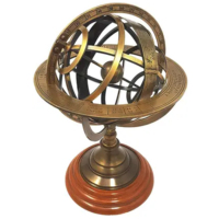 Globe sphérique armillaire en laiton antique, instrument astronomique nautique vintage, décoration de bureau et de maison, céleste