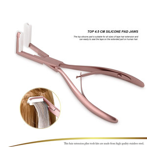 Alicates para extensiones de pelo de acero inoxidable con forma de logotipo personalizado, alicates para extensiones de cinta multifunción a la venta - Product Image 6