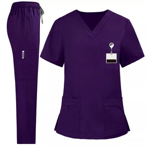 Conjunto de uniforme de enfermera de hospital personalizable, Top y pantalones, uniformes para personal médico, uniformes de enfermería transpirables y elásticos - Product Image 6