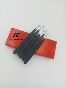 แหนบต่อขนตาสีดำด้านลายเฮลโลคิตตี้ ปลายไฟเบอร์ สแตนเลสญี่ปุ่น ปลายแหลม 45 90 องศา อุปกรณ์ต่อขนตา - Product Image 4