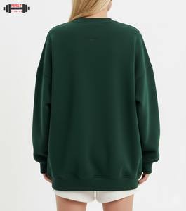 Sudadera con Capucha de Invierno para Mujer, Logotipo Personalizado en la Parte Delantera, Hombros Caídos, Manga Larga, Alta Calidad, Negra, Estilo Casual Urbano, Talla Grande - Product Image 5