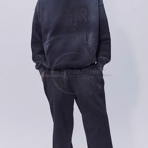 Survêtement Homme Grande Taille Délavé à l'Acide avec Design Unique Hiver Vente en Gros Survêtement Homme Motif Solide avec Strass - Product Image 6
