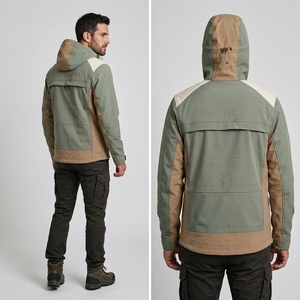 <b>Men</b> Hooded Softshell <b>Jacket</b> Color Block Outdoor Windproof <b>Waterproof</b> <b>Breathable</b> Eco-Friendly <b>Lightweight</b> Casual Workwear Front - Product Image 2