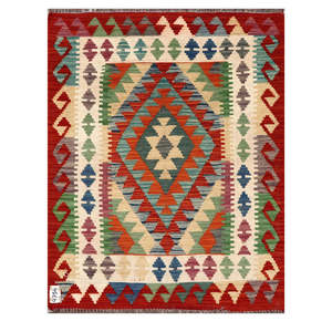 Alfombra Kilim de Maimana, Afganistán, 108 x 84 cm, Arte de Pared, Pieza Decorativa - Product Image 1