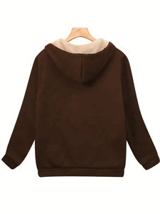 New 2026 Wholesale Customized Women's <b>Sherpa</b> Fleece Eco-Friendly Winter <b>Hoodie</b> Best High Quality Street Wear Reasonable Price - Product Image 2