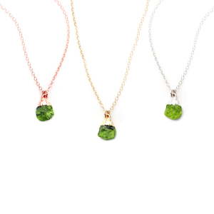 Pierre de Tourmaline brute naturelle taille 8-10mm Vermeil en or collier en argent Sterling 925 électroplaqué collier de pierres précieuses de guérison - Product Image 3