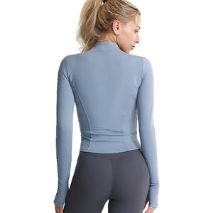 Veste de sport athlétique pour femmes-Manteau de fitness à manches longues-Hauts de yoga-Ensemble de sport avec trous pour les pouces-Veste de gymnastique-Vêtements d'entraînement - Product Image 2