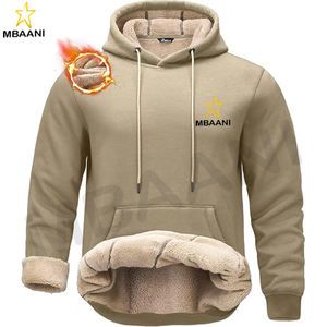 Sweat-shirts à capuche en sherpa pour hommes, sweats de sport en couleur personnalisée - Product Image 1