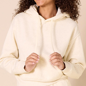 Ropa de invierno para mujer, sudaderas con hombros caídos, Top deportivo al aire libre más vendido con logotipo frontal, cuello con capucha y bolsillos al por mayor - Product Image 3
