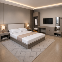 Ensemble de mobilier de chambre d'hôtel pour l'Afrique, lit King/Queen, table de chevet, armoire, chambre complète, MOQ 5 ensembles, usine OEM ODM