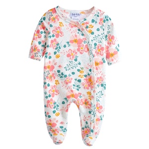 Barboteuse pour bébé 100% coton biologique, fabricants certifiés GOTS de l'inde, personnalisation 100% avec étiquette et emballage de logos - Product Image 1