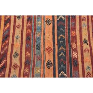Vintage 3x5 pies naranja negro Kilim alfombra tejido plano lana yute látex respaldo Patchwork patrón para adolescentes rectángulo pasillo diseño - Product Image 5