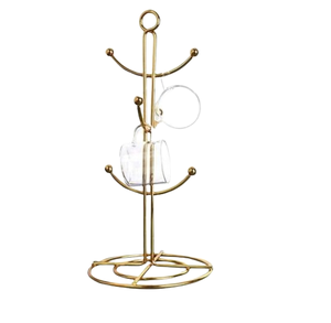 Support décoratif en métal doré pour tasses à thé et mugs, support de rangement pour la cuisine, support décoratif pour mugs - Product Image 6
