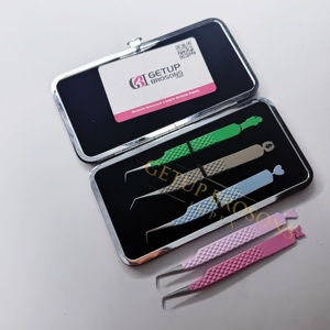 Vente en gros de pinces à cils parfaites GETUP BROSONS IMPEX, revêtement en poudre multiple, antistatique, antimagnétique, pointe lisse - Product Image 6