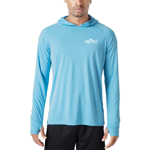 Manches longues athlétique pêche éruptions cutanées Logo personnalisé UPF 50 + Protection solaire T-shirts à capuche Anti-UV hommes - Product Image 6