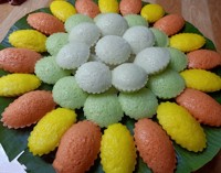 Gâteau à la vapeur de farine de blé congelée rôtie du Vietnam de haute qualité Pandan et tapioca de noix de coco gâteau à la vapeur de farine de blé cuit au four