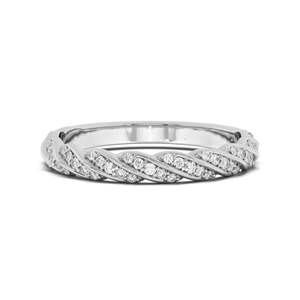 Round Cut Diamond Half Eternity Wedding Band para mujer - Product Image 4
