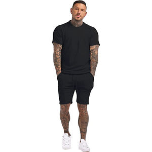 Conjunto de chándal de algodón 100% de alta calidad con logotipo personalizado, conjunto de 2 piezas con estampado de tallas grandes y ropa de verano holgada - Product Image 2