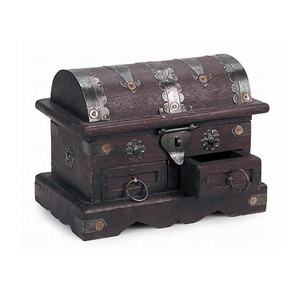 High Quality Wooden Treasure <b>Chest</b> Jewelry Box Indian Handicraft Decorative Locking <b>Storage</b> Rings <b>Wood</b> Craft Gift Item Home - Product Image 1
