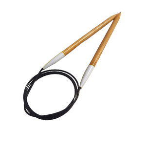 Juego de agujas de tejer de círculo de madera de bambú al por mayor con embalaje de bolsa conveniente para costura - Product Image 3