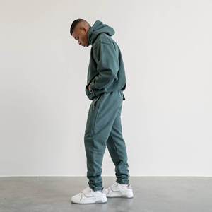 Ropa de calle con logotipo personalizado, venta al por mayor, sudadera de poliéster con forro polar barata, pantalones para correr, chándal para hombre - Product Image 6