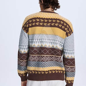 Suéter Casual para Hombre, Cuello Redondo, Estampado, 100% Algodón, Transpirable, Suave, Estilo Urbano, Invierno, Venta al Por Mayor, Logotipo Personalizado - Product Image 4